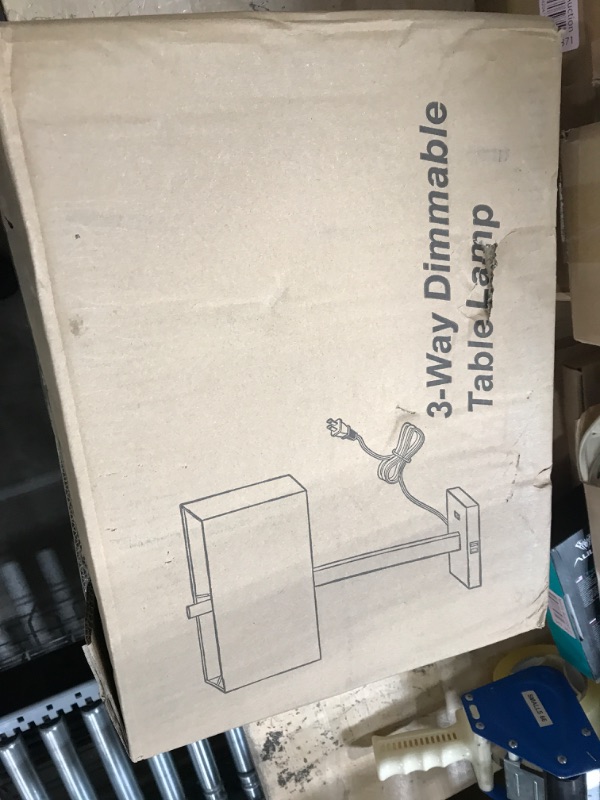 Photo 1 of 21" Set of 2 Touch Control Table Lamps with 2 USB & AC Outlets, 3-Way Dimmable Modern Nightstand Lamps for Bedroom Living Room Office Reading, Gray Shade Bedside Lamps, 5000K LED Bulbs Included