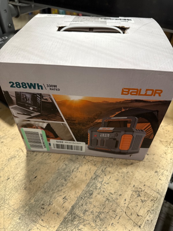 Photo 1 of BALDR Portable Power Station, 330W(660W Peak) Solar Generator, 288Wh Solar Power Bank 120V Pure Sine Wave AC Outlet, 78000mAh Backup Lithium Battery for Home CPAP Camping Travel Outdoors Emergency