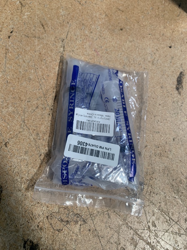 Photo 1 of 20ml Syringe for Liquid, Oral, Scientific Labs, Measurement, Dispensing, with Cap- 3 Pack 20ml Syringes