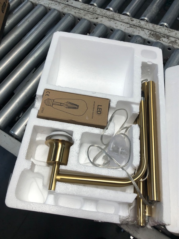 Photo 1 of ***PARTS ONLY***addlon Floor Lamps for Living Room Bright Lighting with Glass lampshade, Modern Bright Floor Lamp with LED Bulbs Industrial Standing lamp for beroom, Tall Pole Lamps Office - Brass Gold