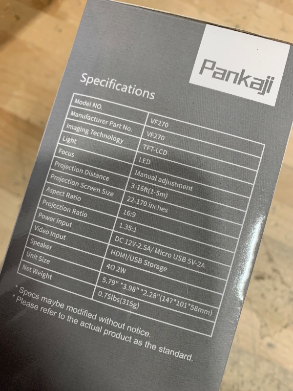 Photo 1 of ***9MISSING REMOTE)***Pankaji Mini Projector With WiFi, Portable Projector for iPhone, Movie Projector HD 1080P Support, Small Gift Video Projector for Outdoors & Indoors, Compatible with IOS/Android Phone/Laptop/TV Stick