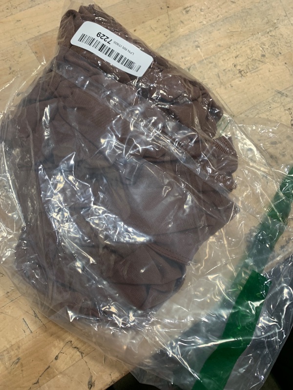 Photo 1 of (LARGE) (BAGGED) SAUNGKUAI Women Off the Shoulder Sleeveless Ruched Mesh Backless Double Lined Thong Bodysuit Tops for Going Out Brown L