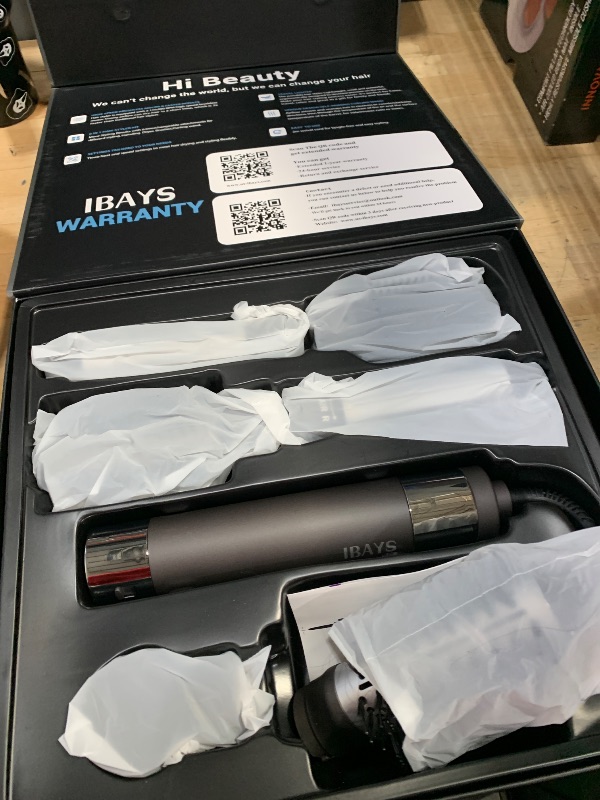 Photo 1 of *POWERS ON//USED**IBAYS Hair Dryer Brush 6 in 1 Professional Hot Air Styler, 110,000 RPM High-Speed Negative Ionic Hair Dryer, Auto Wrap Curler Frizz-Free Blow Dryer Brush for Curling Volumizing Straightening Styling