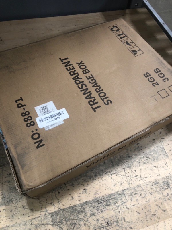 Photo 1 of Attelite XXX-Large Clear Display Case Stackable Plastic Storage Bins with Lid, 2 Tiers Boot Shoe Box Organizers with an Adjustable Divider, Big Acrylic Display Storage Box with Magnetic Door