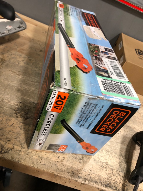 Photo 1 of ***POSSIBLE ISSUE WITH CHARGER & BATTERY PARTS ONLY ITEM*** BLACK+DECKER 20V MAX Cordless Leaf Blower, Lawn Sweeper, 130 mph Air Speed, Lightweight Design, Battery and Charger Included (LSW221)