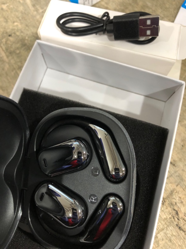 Photo 1 of AI Translation Earbuds Real Time, Translator Bluetooth 5.4 Headphones 144 Languages LCD Touch Screen Open Ear Translating Earphones Audifonos Traductores, Royal Gray