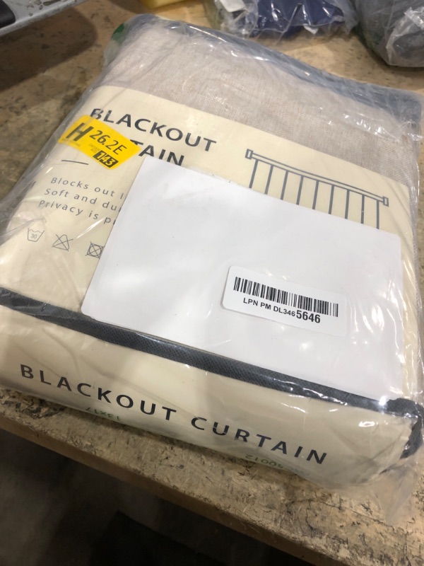 Photo 1 of 100% Blackout Shield Linen Blackout Curtains for Bedroom 95 Inches Long, Back Tab/Rod Pocket Living Room Drapes, Thermal Insulated Blackout Curtains 2 Panels Set, 50" W x 95" L, Oatmeal