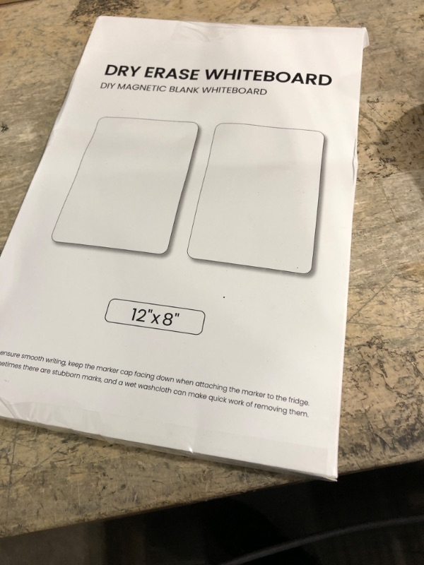 Photo 1 of 2 Pack Magnetic Dry Erase Board Sheet for Fridge, 12"x8" Erasable Refrigerator WhiteBoard w/ 4 Markers & 1 Eraser- Smooth and Flexible Small Magnet Blank Notepad for Home Kitchen Organizer and Planner