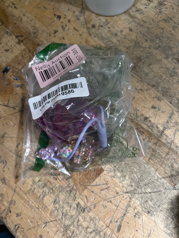 Photo 1 of [Upgrade Lock] Clear Case for Galaxy Buds 2 Pro/Pro/2/Live, Transparent Hard PC Full Protective Cover With Fashion Candy Keychain (Purple)