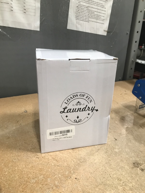Photo 1 of 3 Set Laundry Room Organization and Storage, Laundry Organizer Pod Containers and Dryer Sheet Holder with Lids and Labels, Dispenser for Laundry Room Decor, Laundry Containers for Organizing (Black)