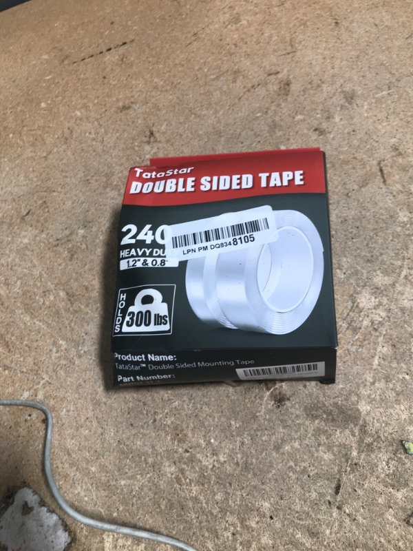 Photo 1 of 2 Rolls Double Sided Tape Heavy Duty - 240" x 1.2" & 0.8" - Removable Nano Tape for Poster Carpet Picture Hanging Strip Rug Wall Outdoor - Clear & Strong Adhesive Multipurpose Mounting Tape - 20 Feet