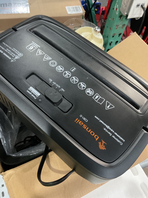 Photo 1 of (Used)(sold for parts only) Bonsaii 6 Sheet High Security Micro Cut Paper Shredder, Credit Cards/Mail/Staples/Clips Shredder 