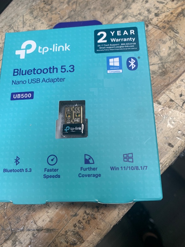 Photo 1 of TP-Link USB Bluetooth Adapter for PC, Bluetooth 5.0/5.3 Dongle Receiver, Plug and Play, Nano Design, EDR & BLE, Supports Windows 11/10/8.1/7 for Desktop, Laptop, PS5/PS4/Xbox Controller (UB500)