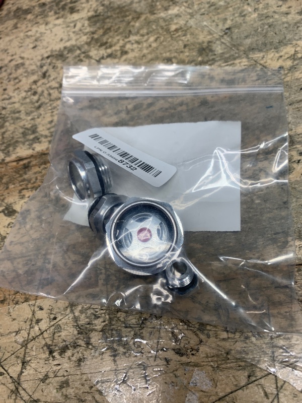 Photo 1 of 5 Pcs Oil Sight Glass 1/4'' 1/2'' 3/4'' 3/8'' 1'' Male Threaded Stainless Steel Sight Glass Oil Liquid Level Gauge Oil Indicator Window Hydraulic Tank Sight Glass for Pump Air Compressor Fittings