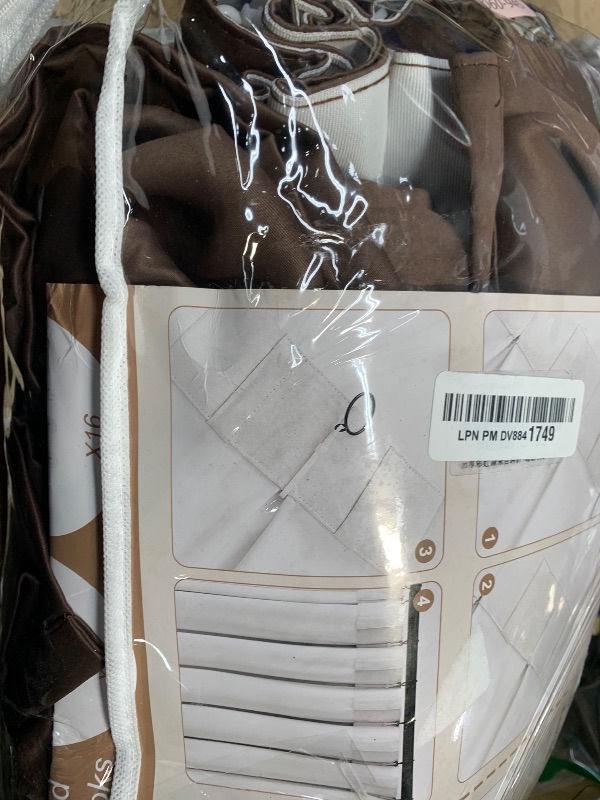Photo 1 of **BROWN**PleatedDrapes Extra Long 120 Inch Curtains,Thick Linen Lush Decor Sheer Pleated Drapes 2 Pages Viral Curtain with Hooks 10 ft Floor Length Back Tab for Living Room Light Filtering W40 xL120 x2 Panels