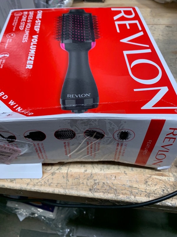 Photo 1 of REVLON One-Step Volumizer Hair Dryer and Styler, for Less Frizz, More Shine, and Reduced Heat Damage for Salon Style Round Brush for Blowout, Black (Amazon Exclusive)
