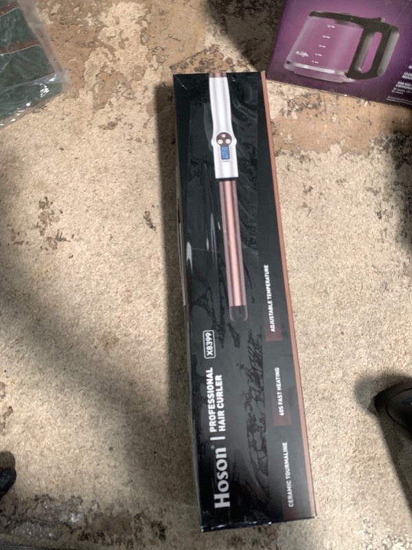 Photo 1 of 1 Inch Extra Long Barrel Curling Wand, Ceramic Tourmaline Curling Wand Professional Dual Voltage with Adjustable Temperature