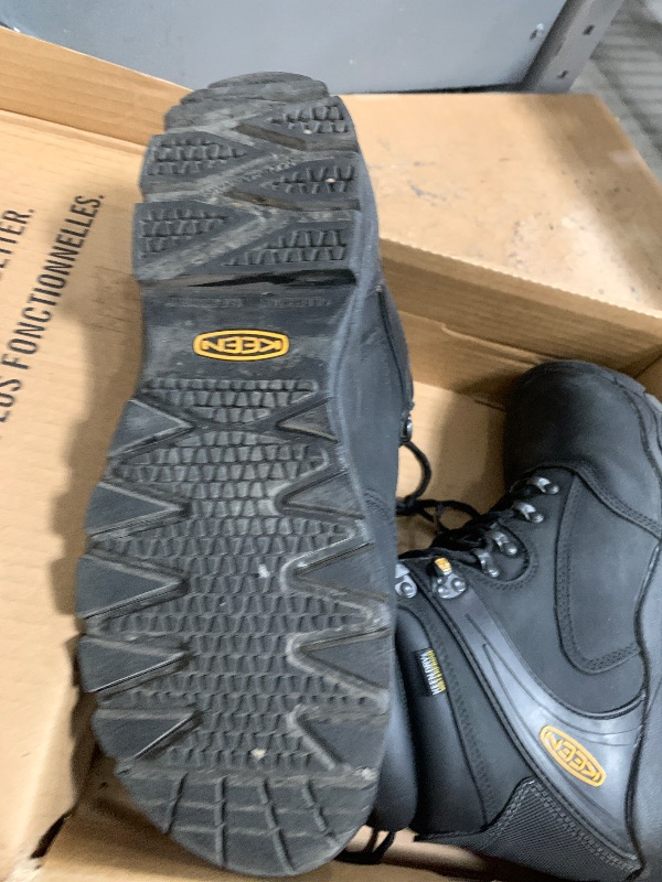 Photo 1 of **SEE NOTES**KEEN Utility Men's Louisville 6" Steel Toe Waterproof Work Boot, Black/Black, 10 Medium US