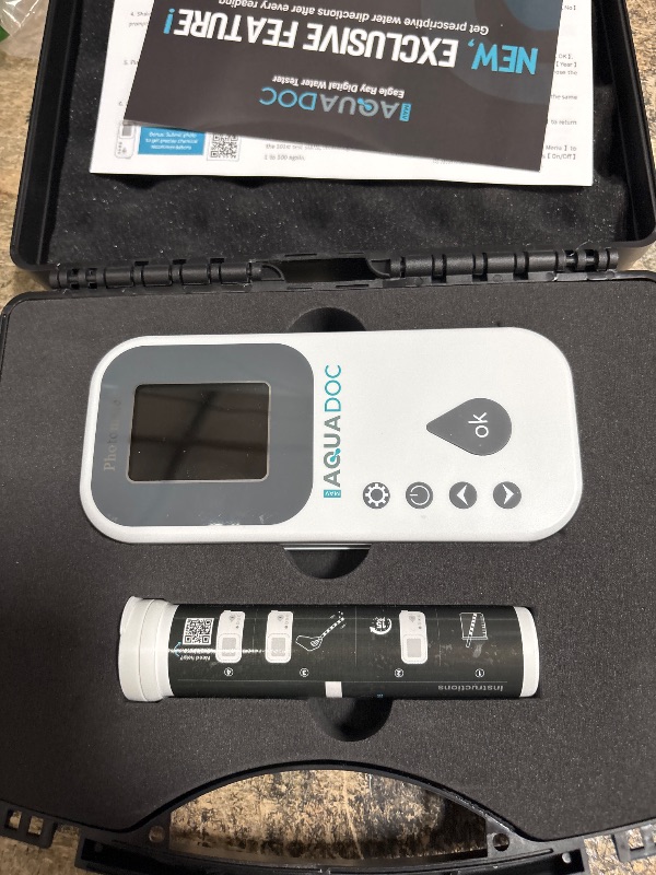 Photo 1 of Digital Water Testing Kit - Digital Hot Tub Water Tester for Pool - Digital Chlorine Tester for Pool by AquaDoc with Water Analyzer and Test Strips