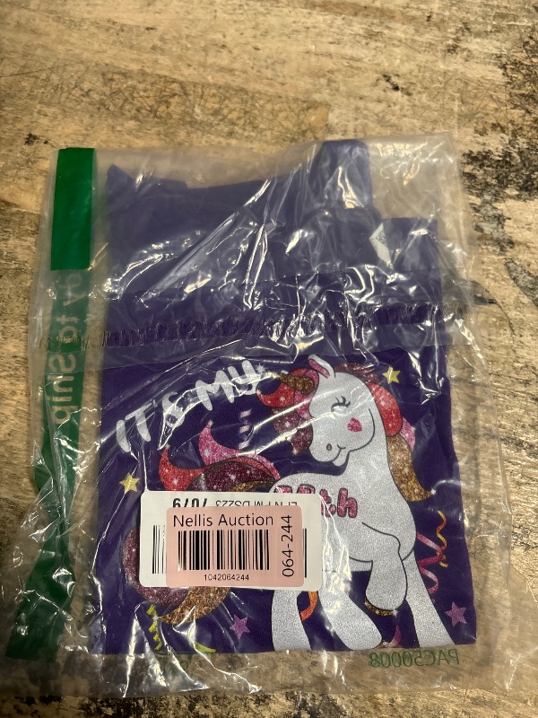 Photo 1 of 4 Years Old Unicorn Flossing 4th Birthday Girl Unicorn Party T-Shirt S PURPLE