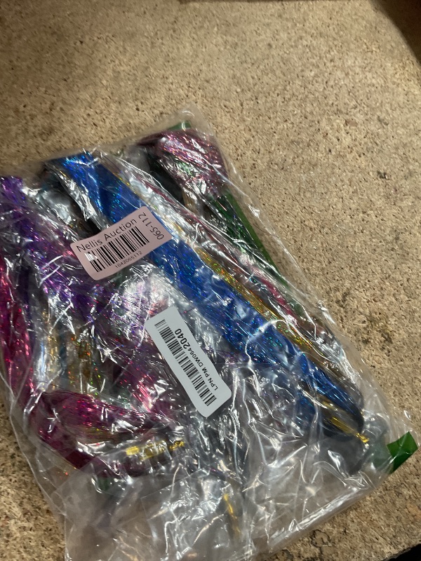 Photo 1 of 1440 Strands Hair Tinsel Kit with Tools Glitter Hair Extension Tinsel 26 Pieces 13 Colors Feather Hair Extensions Heat Resistant Synthetic Hair with 200 Micro Ring Beads for Women Cosplay Party Supply