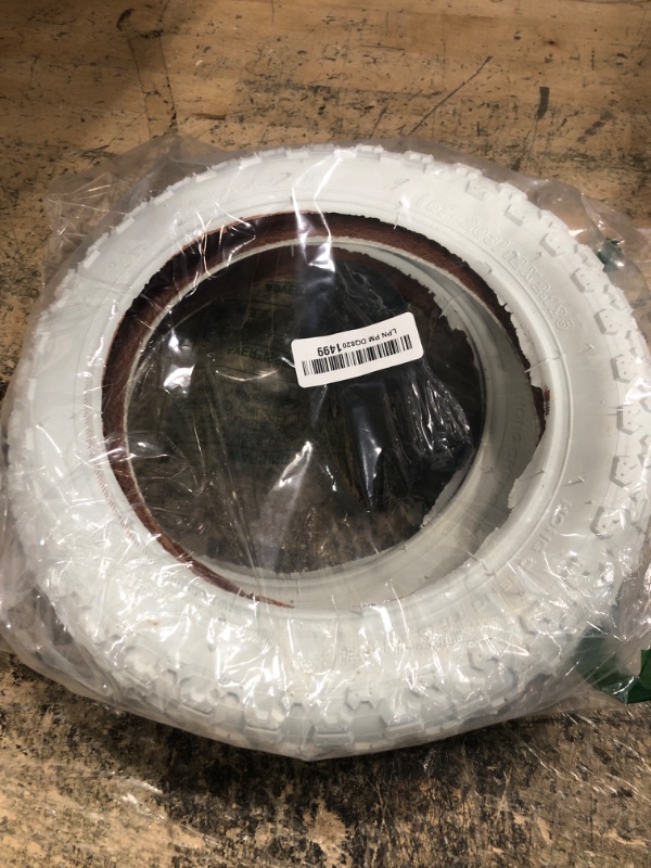 Photo 1 of (2 Sets) 12” x 2.125 Kids Bike Replacement White Tires and Tubes - Compatible with Most 12”-12.5” Kids Bikes Like RoyalBaby, Schwinn, and Dynacraft - Made from BPA/Latex Free Butyl Rubber