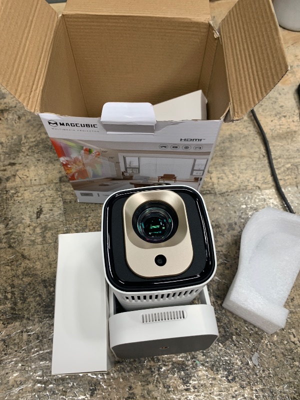 Photo 1 of ?Auto Focus&1080P?Magcubic Mini Smart Projector with 4K Support, Portable Projector with Wifi and Bluetooth, 5W Speaker, Built in Apps, Voice Control, Outdoor Movie Projector