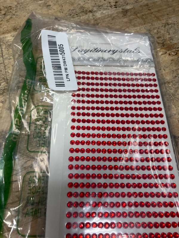 Photo 1 of 1799 Pcs 4 Sheets Rhinestone Stickers 3/4/5/6 mm Self Adhesive Rhinestones Gems for Face Eyes Makeup Hair Body (Red-3/4/5/6mm)
