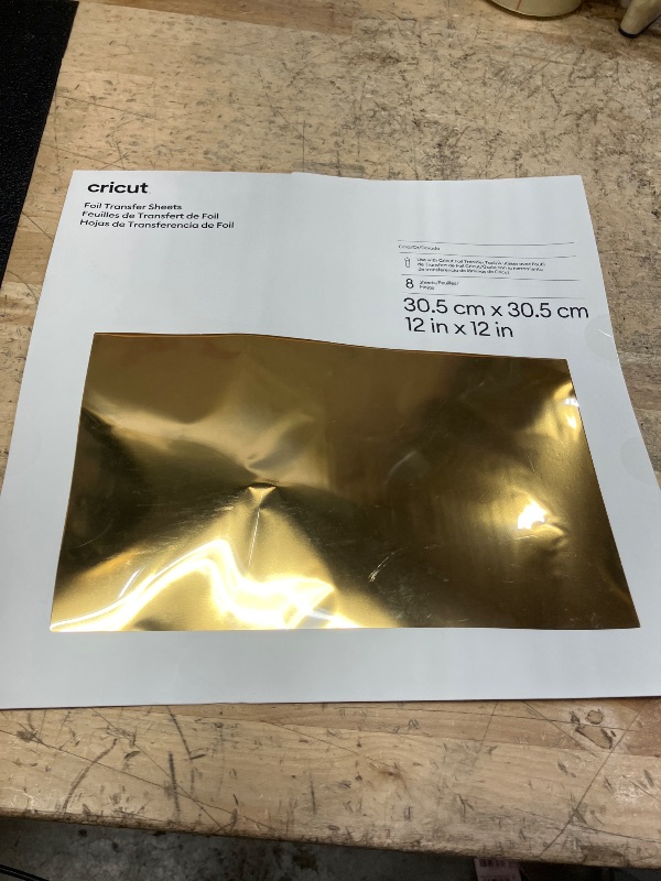 Photo 1 of Cricut Transfer Sheets, Gold (8 ct) Foil Tansfer (2008706)