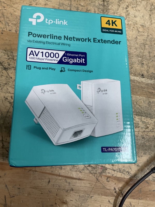 Photo 1 of TP-Link AV1000 Powerline Ethernet Adapter KIT - Gigabit Port, Plug Pair &Play, Ethernet Over Power, Nano Size, Power Saving Mode, Network Adapter (TL-PA7017 KIT)