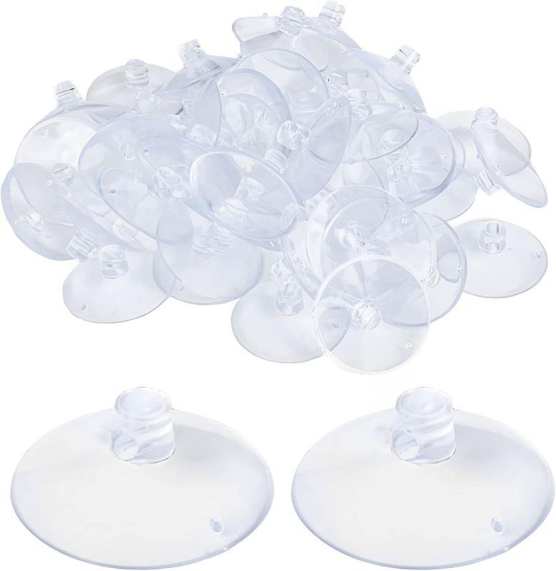 Photo 1 of AccEncy Suction Cup 1'' Glass Suction Pads Clear PVC Sucker Pads Small Holder for Bathroom Wall Door Glass Window Car Shade (100pcs
