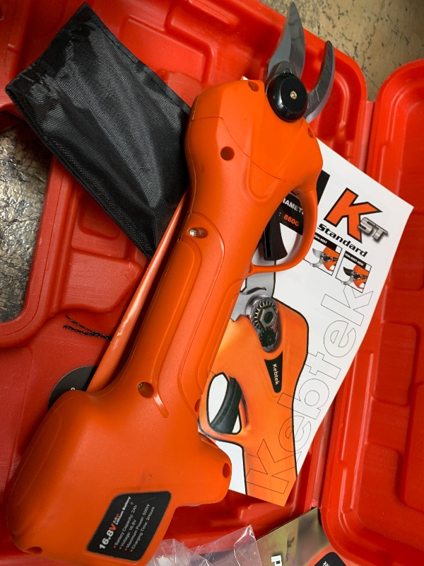 Photo 1 of Pruning Shear Battery Powered, Kebtek Cordless Portable Electric Pruner with 2Pack 2Ah Rechargable Batteries -16.8V 25MM(0.98Inch) Cutting Diameter
