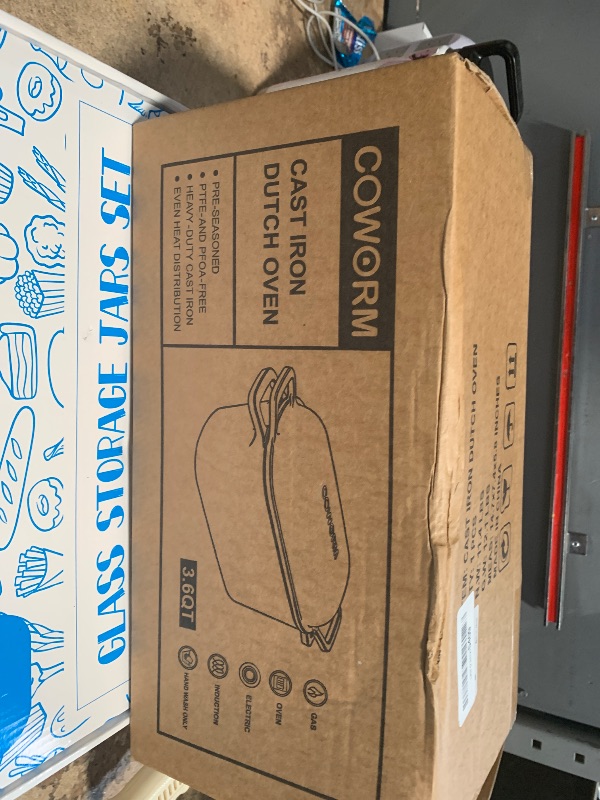 Photo 1 of 3.6QT Oval Dutch Oven for Bread Baking - Pre-Seasoned Cast Iron Sourdough Bread Pan with Lid