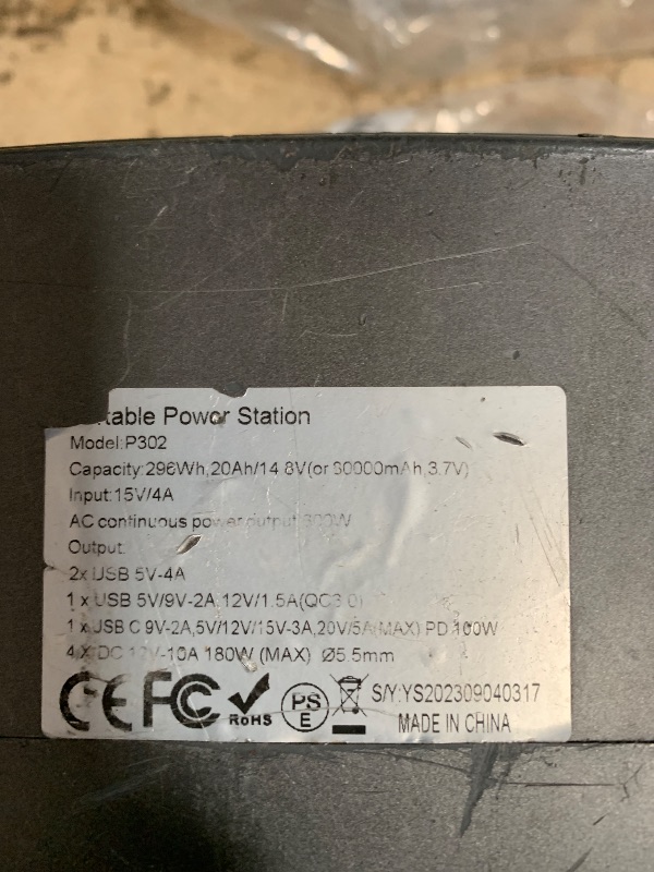 Photo 1 of **SEE NOTES****SBAOH Portable Power Station, 300W 296Wh Solar Generator Quick Charge / 110V AC Outlets/DC Ports and LED Flashlight, Lithium Battery Backup for Home Outdoor Travel Camping Blackout