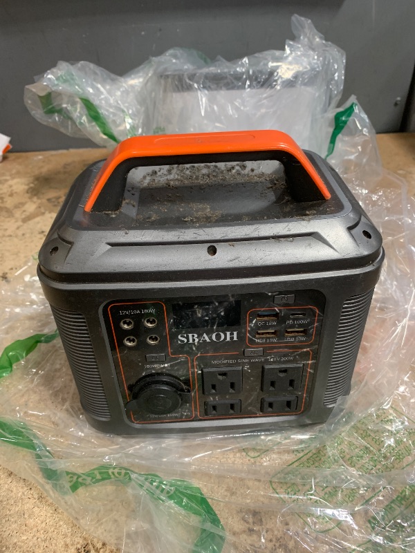 Photo 1 of **SEE NOTES****SBAOH Portable Power Station, 300W 296Wh Solar Generator Quick Charge / 110V AC Outlets/DC Ports and LED Flashlight, Lithium Battery Backup for Home Outdoor Travel Camping Blackout