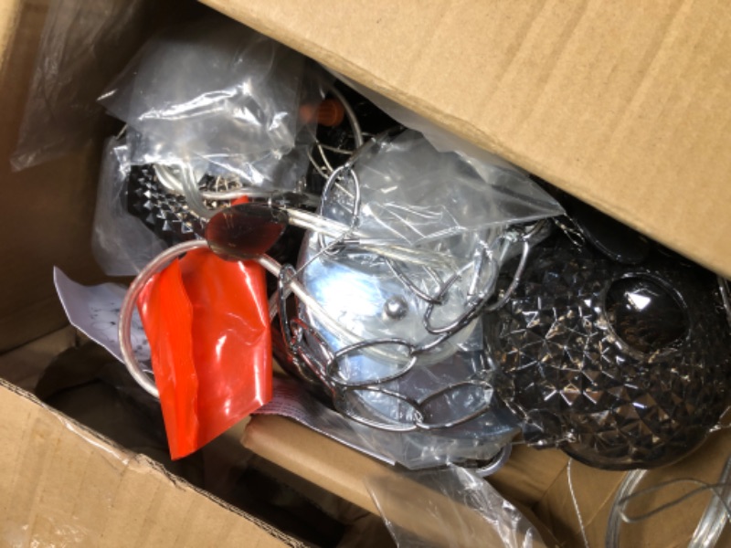 Photo 1 of **PARTS ONLY, UNKNOWN IF MISSING PARTS**
Luvkczc Black Chandelier Small Crystal Chandeliers Lighting Mini Acrylic Chandelier 3 Light Modern Pendant Light Fixtures for Restaurant, Bar, Dining Room, Bathroom