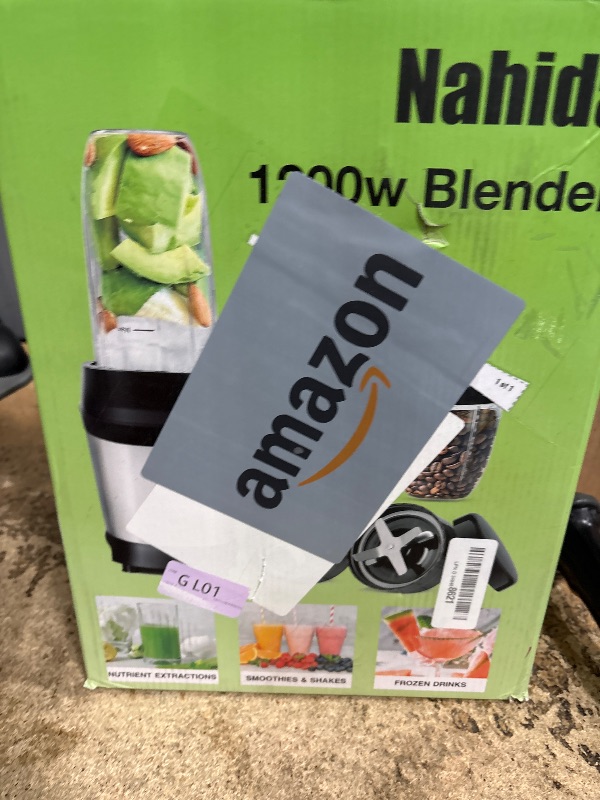 Photo 1 of Nahida Blender for Smoothies, 1200W Smoothie Blender for Ice Crushing, Blenders with (2) 6-Fin Blades, Personal Blenders for Kitchen with 23oz, 32oz, 37oz Easy Go Cups for Juices, Silver