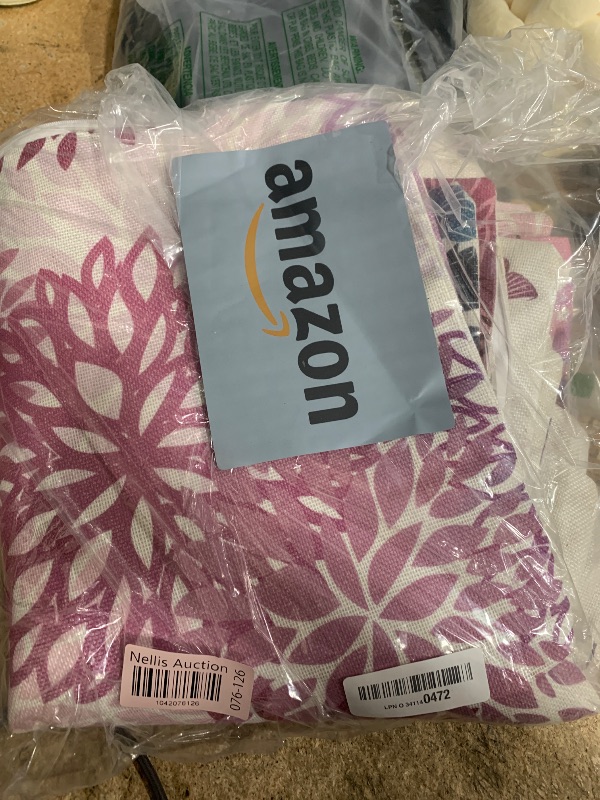 Photo 1 of ***STOCK PHOTO FOR REF ONLY THIS ITEM HAS 11 PCS WITH PINK & PURPLE FLORAL DESIGNS*** COMMINY Blue Grey Pillow Covers 20x20 Set of 6 Decorative Daisy Flower Throw Pillow Cover for Couch Modern Farmhouse Cushion Cover for Living Room Bed Patio Home Decor