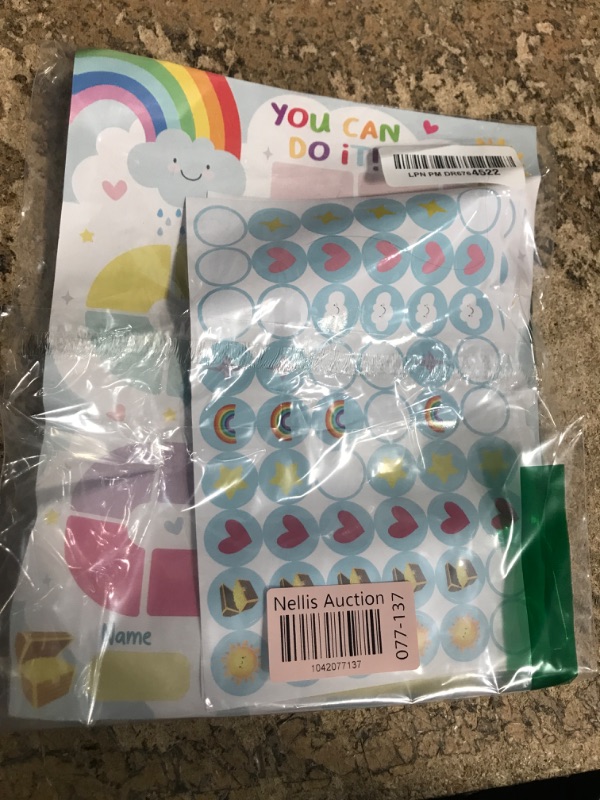 Photo 1 of 10 Rainbow Reward Chart with 216 Round Stickers, Incentive Behavior Chart for Kids at Home Classroom, Kids Routine Daily Chore Sticker Chart-A10