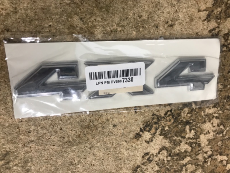 Photo 1 of 1 OEM Black 4x4 Emblem Badge 3D 4 x 4 Emblem Nameplate Decal Compatible with 1500 2500 3500 Flat Letter 2009-2018 (Red Frame)