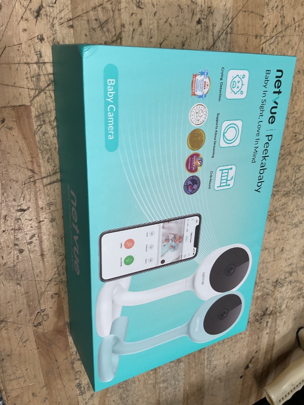 Photo 1 of *FOR PARTS ONLY* NETVUE Peekababy Baby Camera Monitor, Wireless Baby Monitor with Camera & Audio, 4-in-1 Crib Mount, Smart App, Sleep Analysis & Two-Way Talk (White)