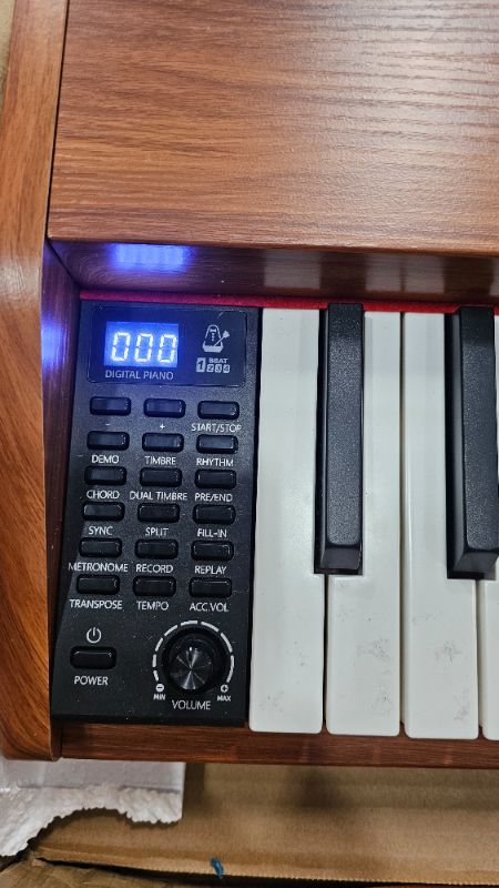 Photo 1 of ***PARTS ONLY***UISCOM Digital Piano Keyboard 88 Key Semi-Weighted for Beginners,Full Size Electric Piano with Stand,Triple Pedal,Adapter,Sheet Music Stand,Headphone,USB-MIDI Compatible,Wood Grain Brown