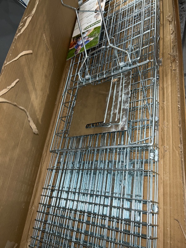 Photo 1 of 32" Live Animal Cage Trap,Heavy Duty Raccoon Traps,32" x 12.5" x 12" Humane Cat Trap Galvanized Steel Folding Small Animal Live Trap with Handle for Rabbits,Groundhogs & Opossums Catch & Release