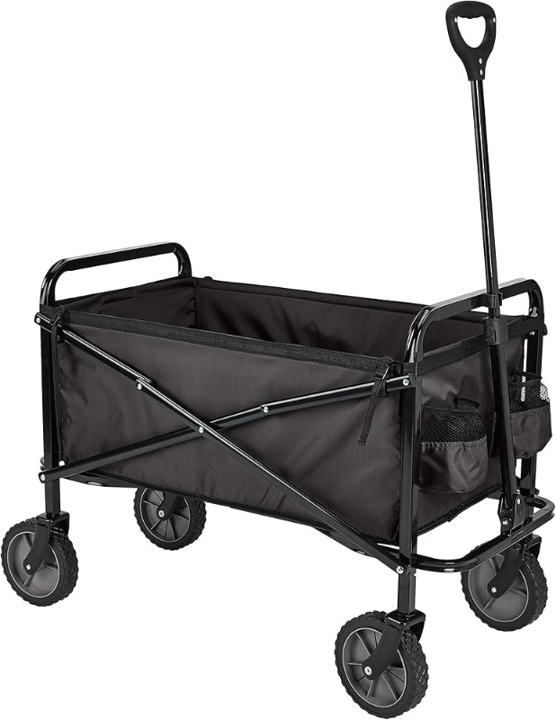 Photo 1 of 

























Amazon Basics Collapsible Folding Outdoor Utility Wagon for Sports, Garden, Camping, and Shopping, Heavy Duty, Large Capacity, Black
