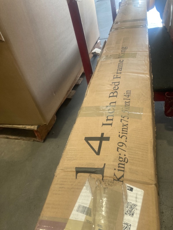 Photo 1 of *** PARTS ONLY *** KIng Bed Frame with Round Corner Edge Legs, 14 Inch High 3500 lbs Heavy Duty Metal Platform Bed Frame King Size, No Box Spring Needed/Noise Free/Steel Slat