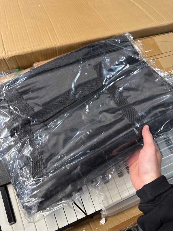 Photo 1 of (POWER BUTTON IS BROKEN/DAMAGED) (PARTS) 88 Key Digital Piano Keyboard,88 Key Full Size Weighted Hammer Action Electric Keyboard Piano with 200 Rhythms,200 Tones, Weighted Piano Keyboard with Stand, TriplePedal,Headphone