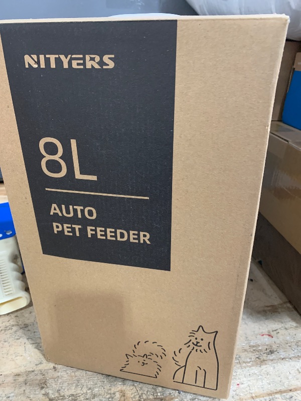 Photo 1 of Automatic Dog Feeder - 8L/34 Cups Large Capacity Automatic Cat Food Dispenser with LCD Screen, Large Food Tray, Battery Operated, Timed Cat Feeder, Up to 50 Portions 6 Meals Per Day, Keeps Fresh