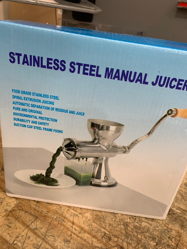 Photo 1 of *MISSING PART* Manual Wheatgrass Juicer, Stainless Steel Hand Crank for Wheatgrass & Leafy Green, Hand Fruit& Vegetables Squeezer, Cold Press Juicer for Apples, Pomegranates, Celery, Ginger, etc.