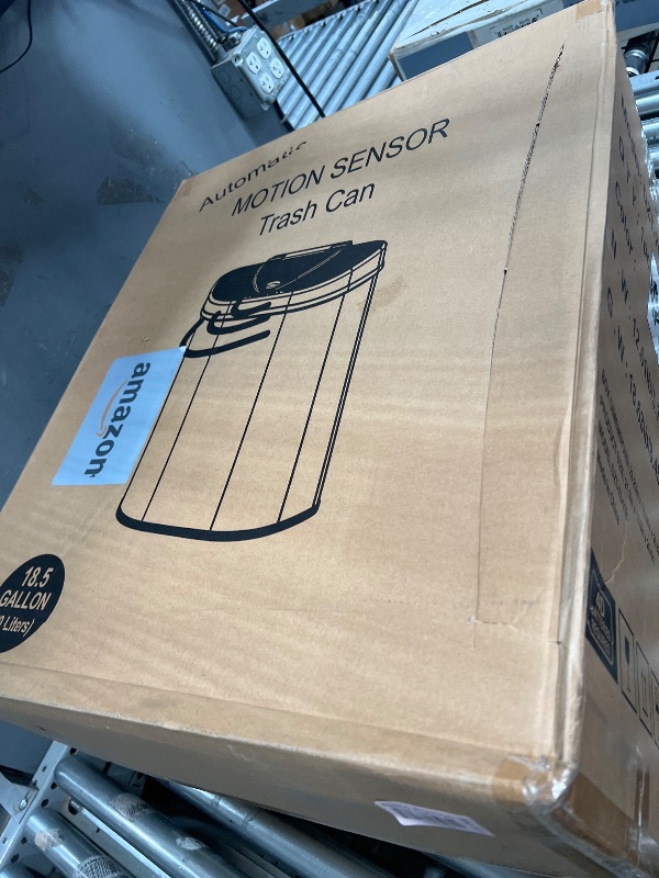 Photo 1 of (unfunctional) Ninestars DZT-70-11R Automatic Touchless Motion Sensor Semi-Round Trash Can/Recycler, 18.5 Gal. 70 L., Stainless Steel