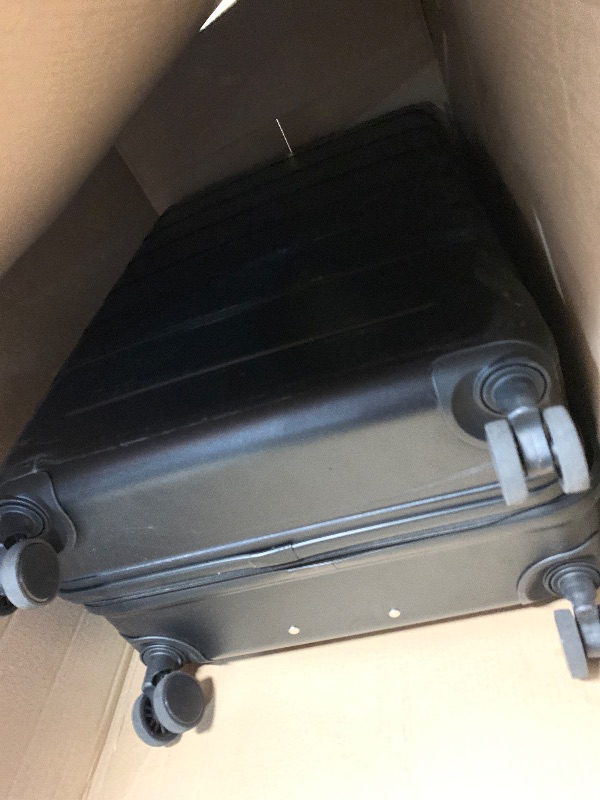 Photo 1 of (see all images for damage) Merax 3-Piece ABS Hardshell Suitcase Set – Lightweight, Tough & Scratch-Resistant, Black Horizontal Stripe, 20/24/28 Inch